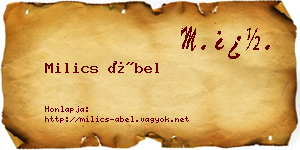 Milics Ábel névjegykártya