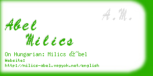 abel milics business card